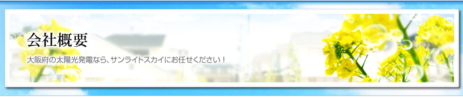 会社概要（大阪府豊中市の太陽光発電ならサンライトスカイにお任せ！）