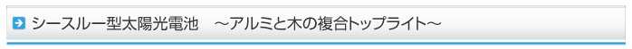 シースルー型太陽光電池（アルミと木の複合トップライト）